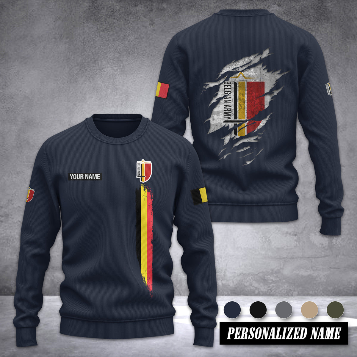 Belgian Army Ugly Sweater Christmas Customize 3d printed