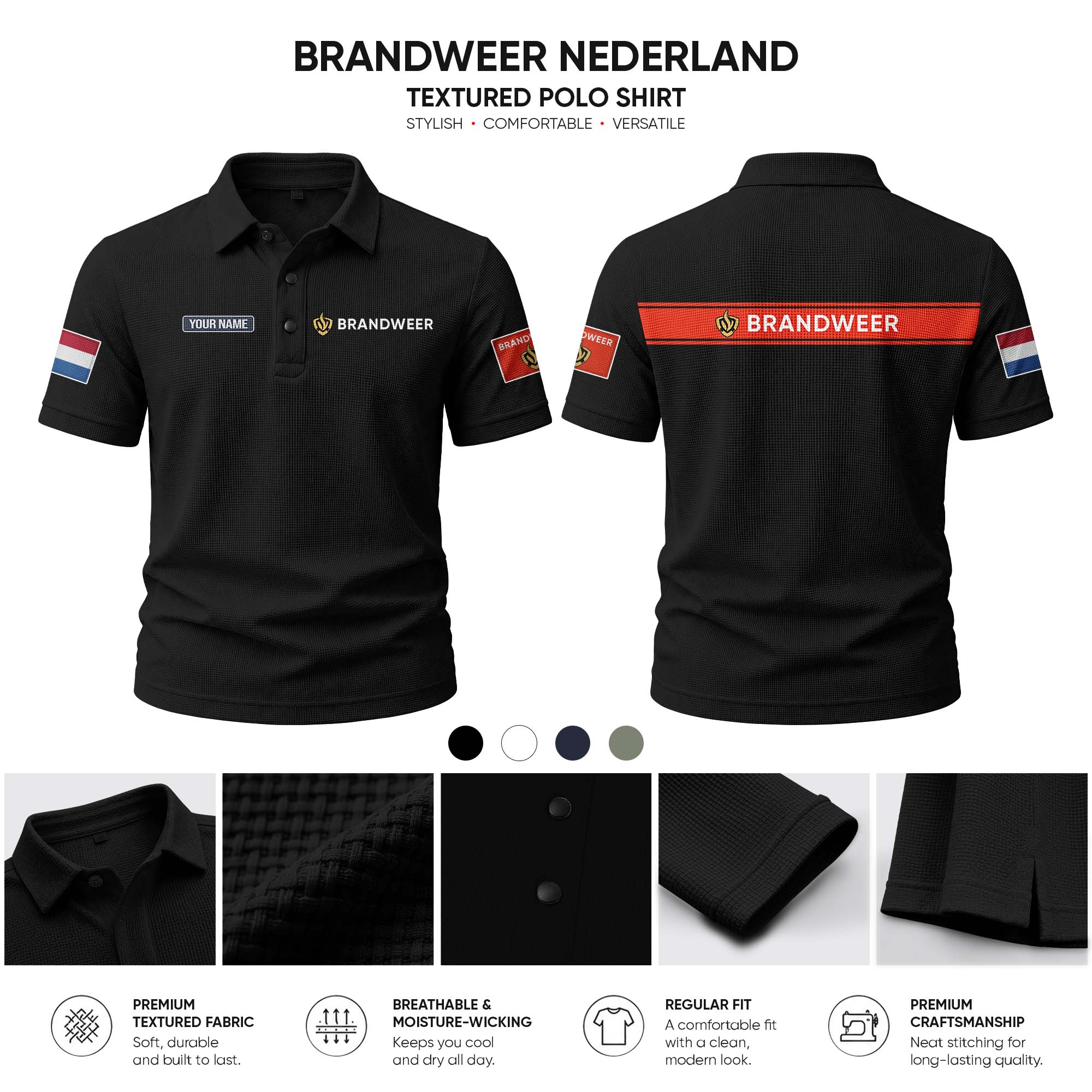 Brandweer  customize Casual Short Sleeved Bone Flower Solid Color