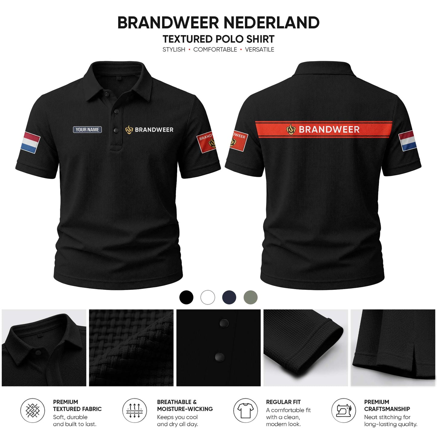 Brandweer  customize Casual Short Sleeved Bone Flower Solid Color