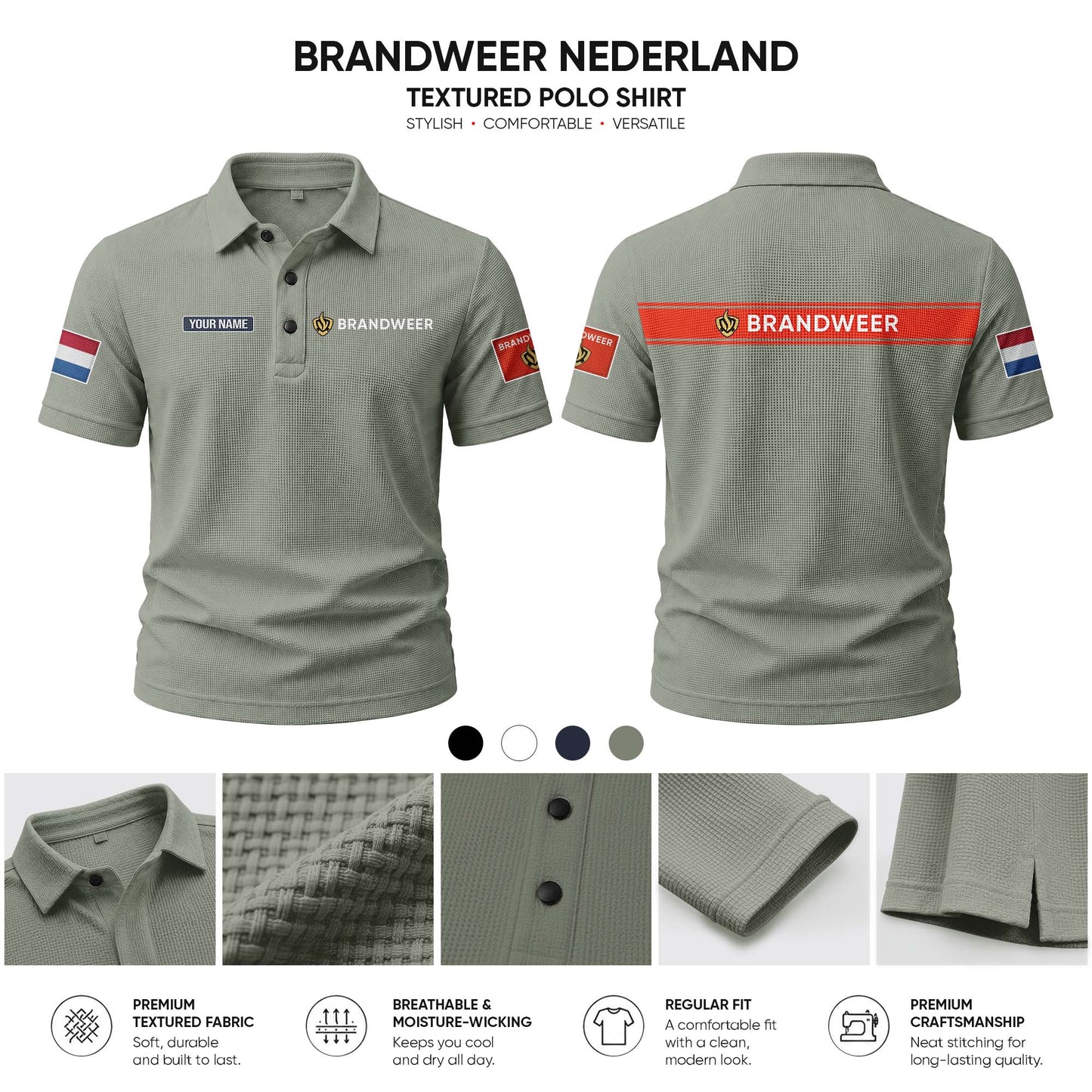 Brandweer  customize Casual Short Sleeved Bone Flower Solid Color