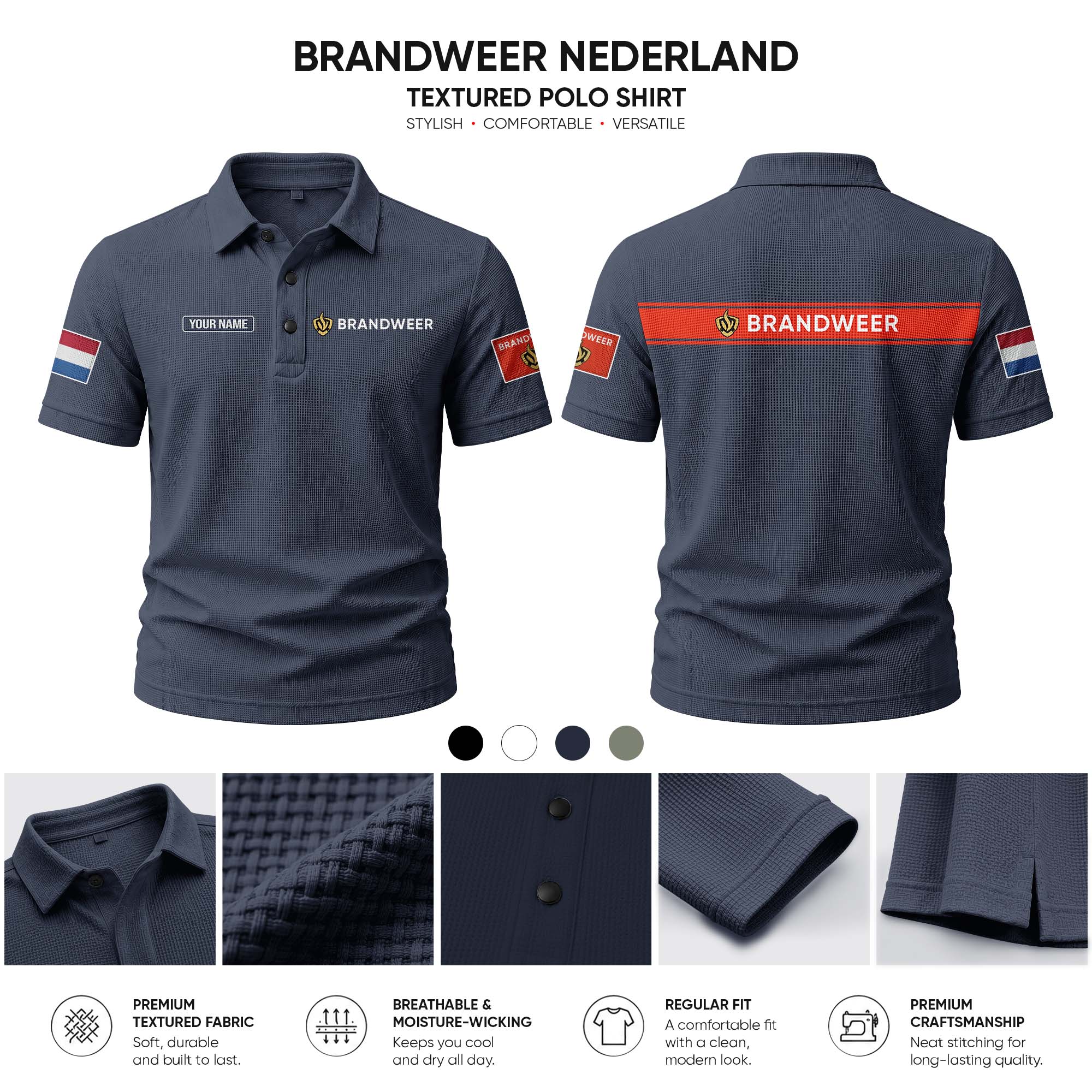 Brandweer  customize Casual Short Sleeved Bone Flower Solid Color