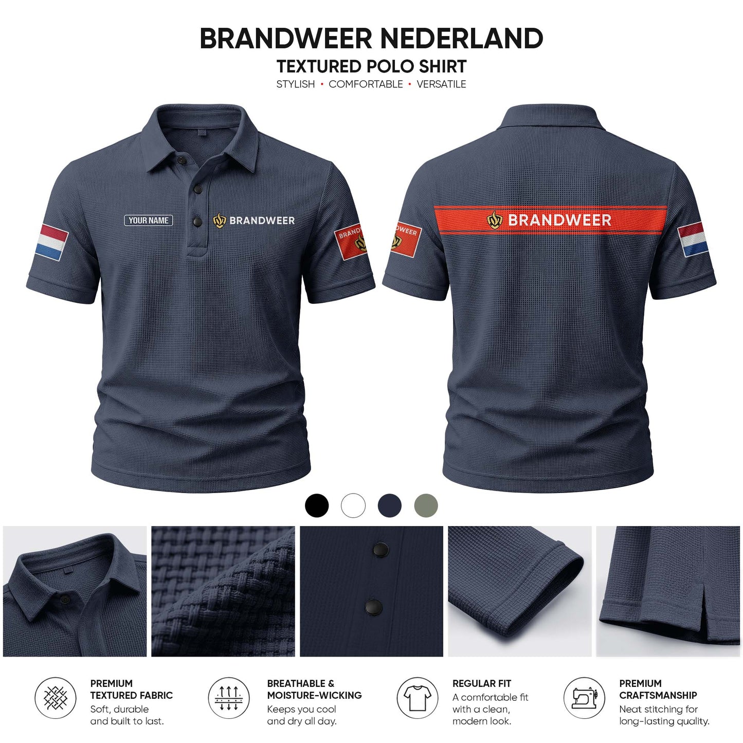 Brandweer  customize Casual Short Sleeved Bone Flower Solid Color