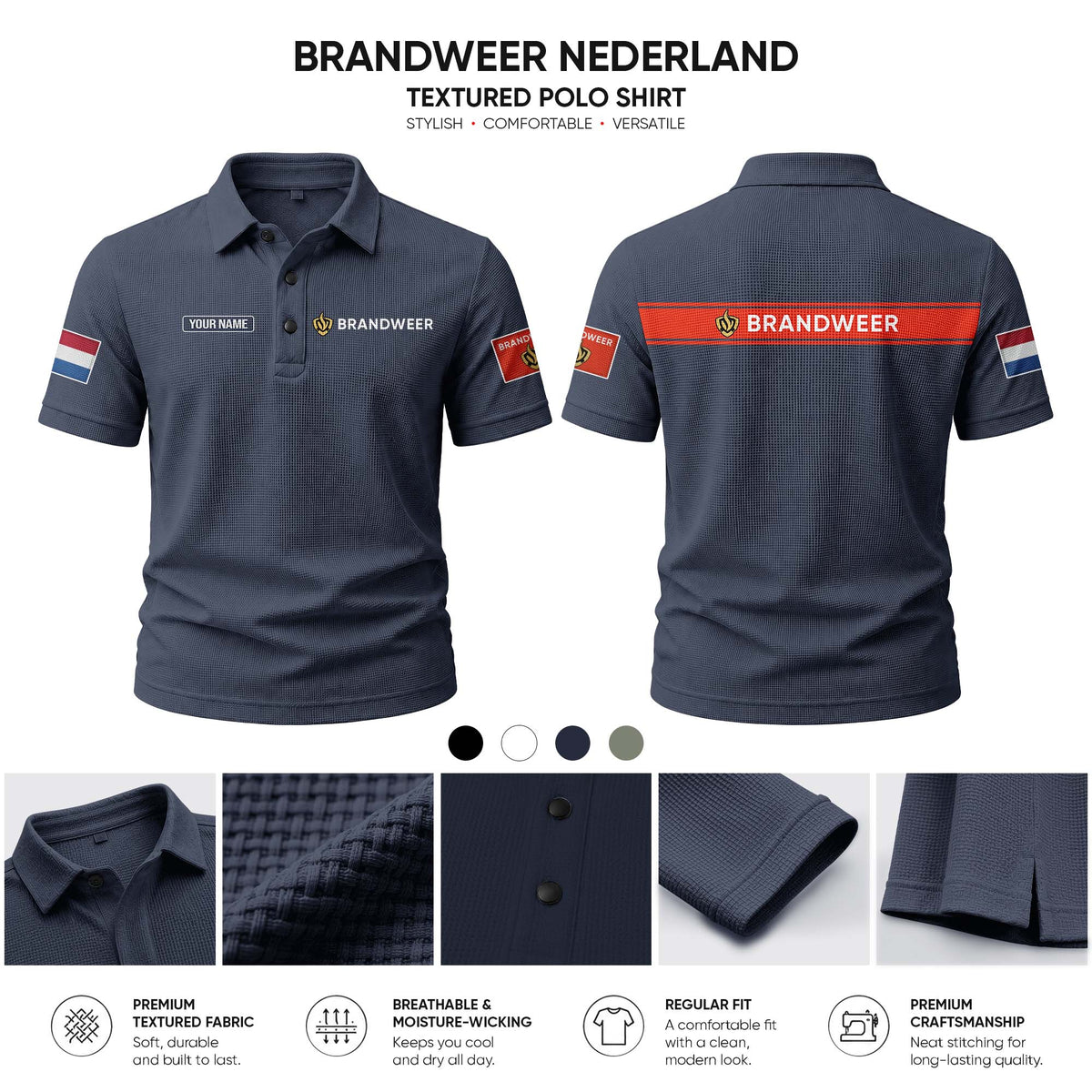 Brandweer  customize Casual Short Sleeved Bone Flower Solid Color
