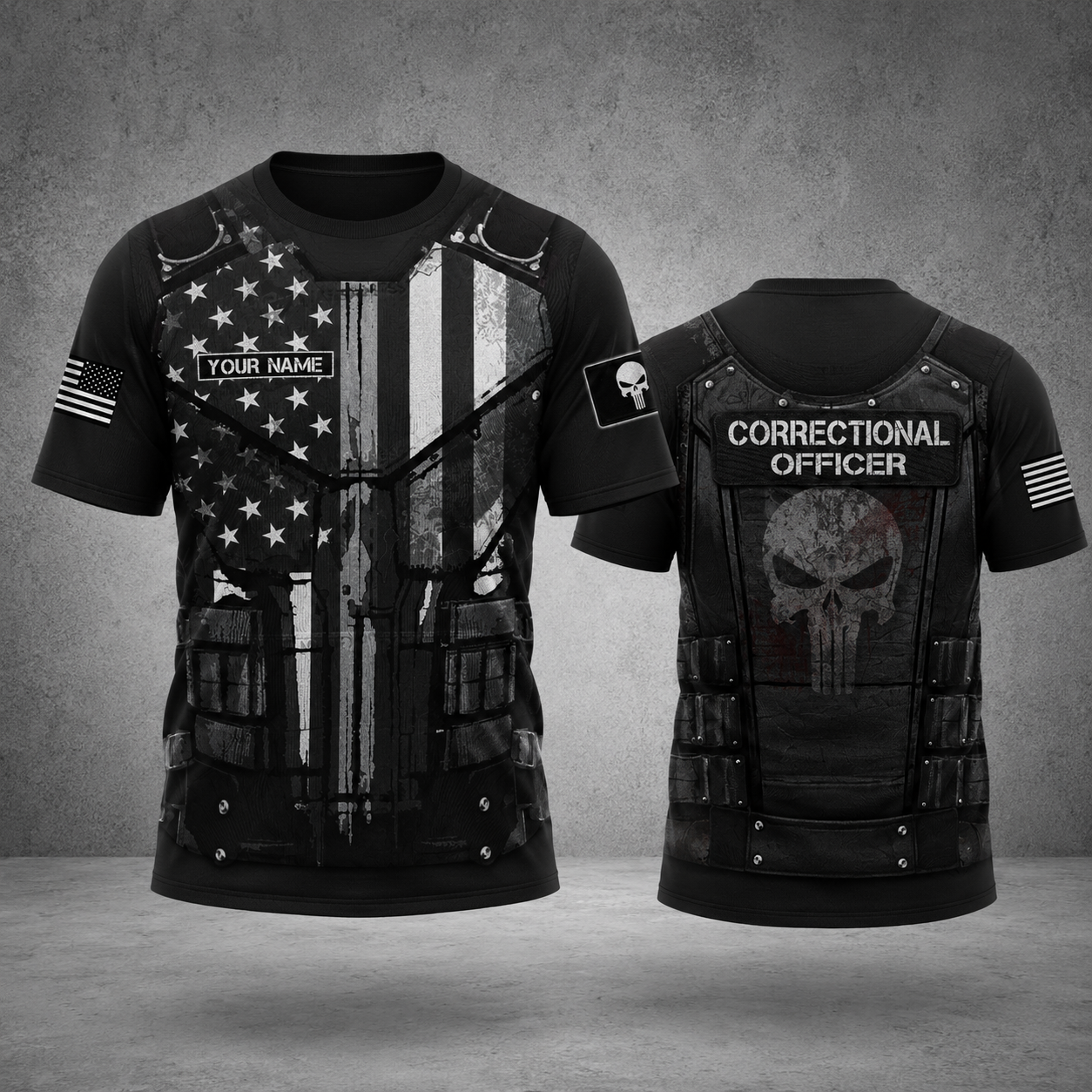 Correctional officer tatical vest customize T-shirt pun