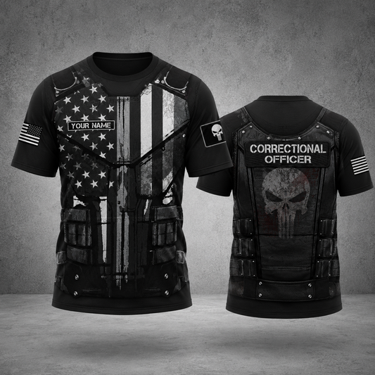 Correctional officer tatical vest customize T-shirt pun