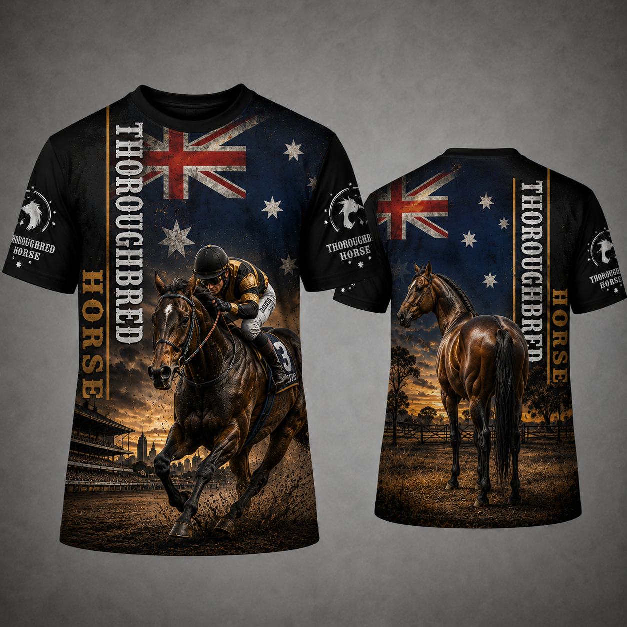 Thoroughbred horse T-shirt 3d