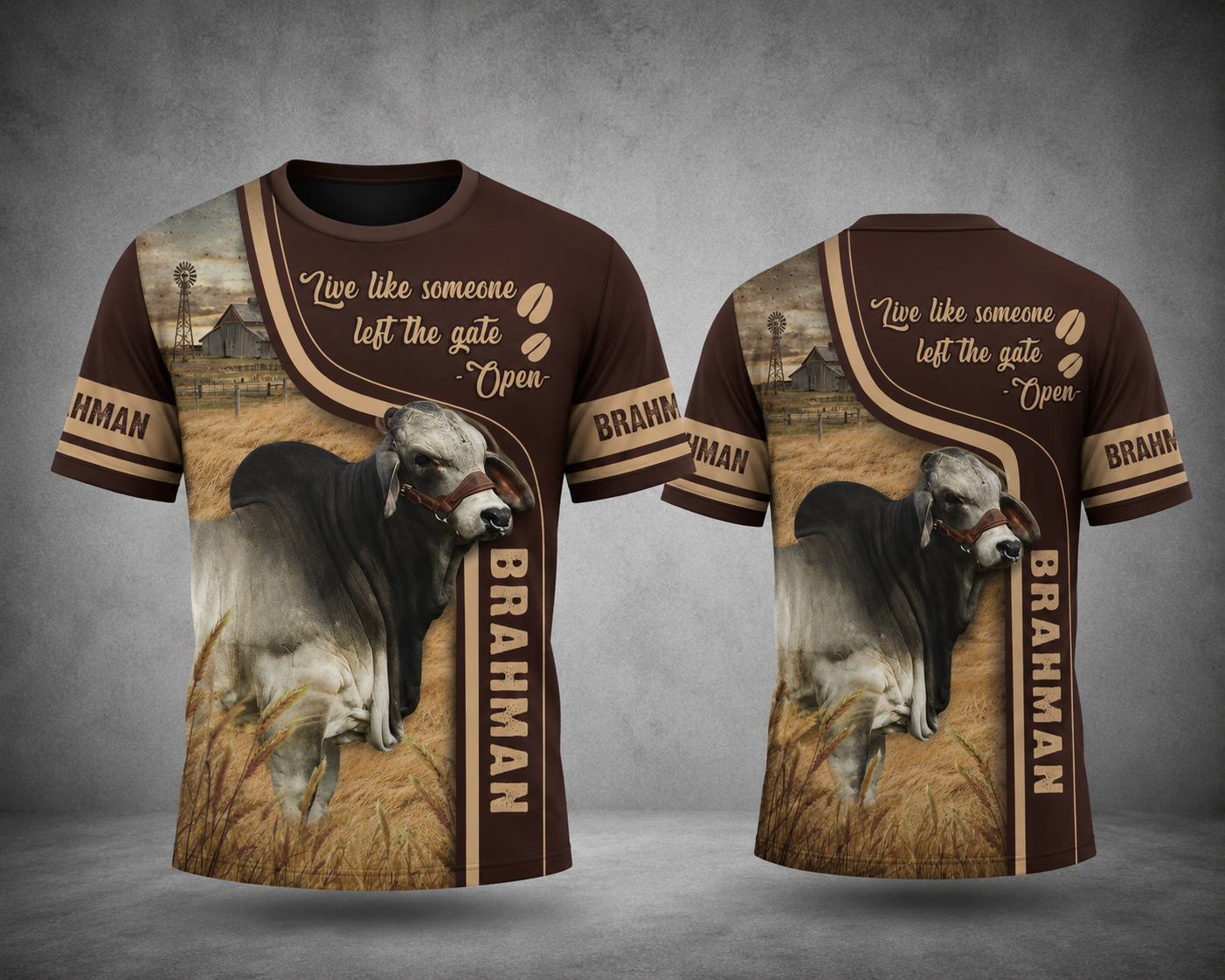 Brahman cow T-shirt 3d