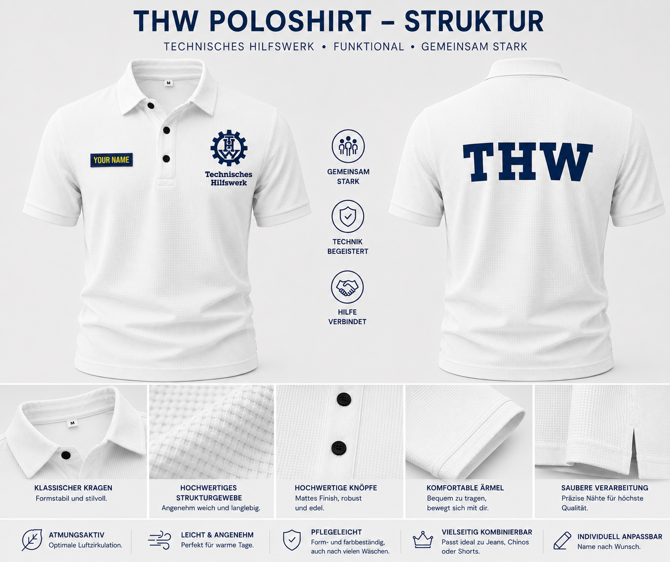 THW Germany customize Casual Short Sleeved Bone Flower Solid Color
