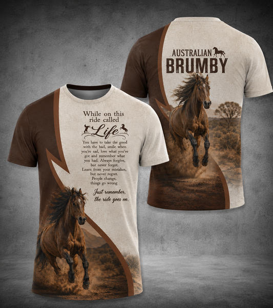 Australian Brumby quote T-shirt 3d