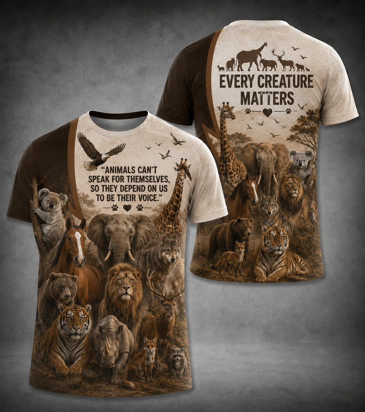 Every Creature Matters quote T-shirt 3d