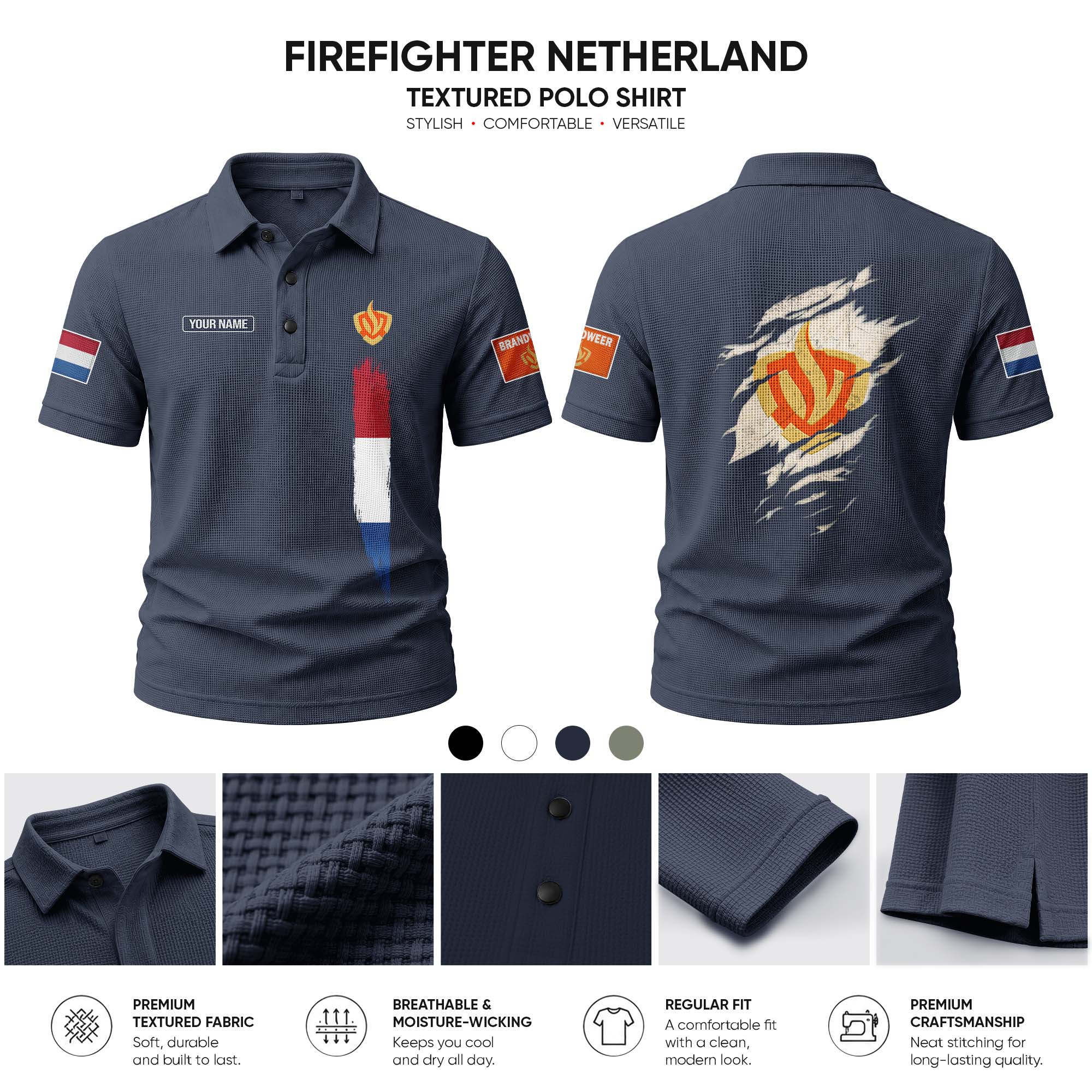 Brandweer  customize Casual Short Sleeved Bone Flower Solid Color 278