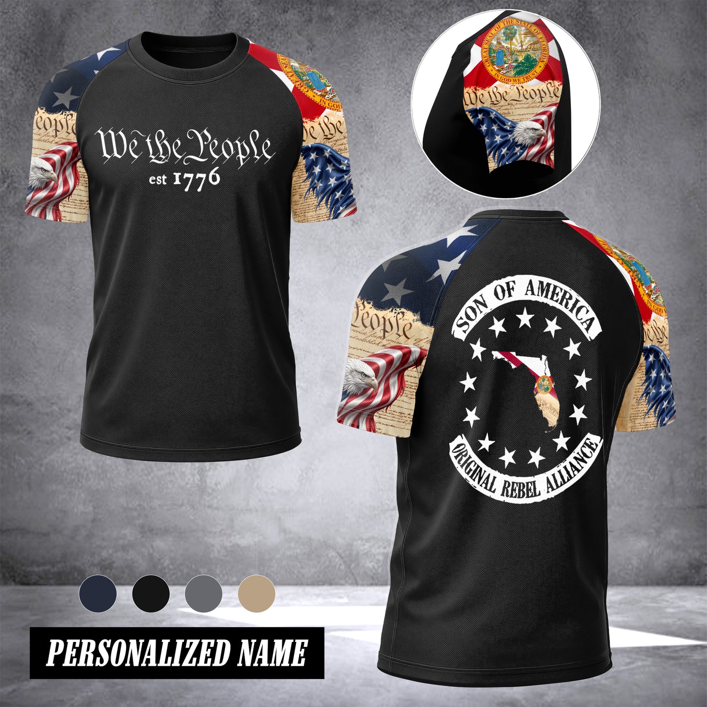 Florida we the people T-shirt has raglan sleeves  MRI