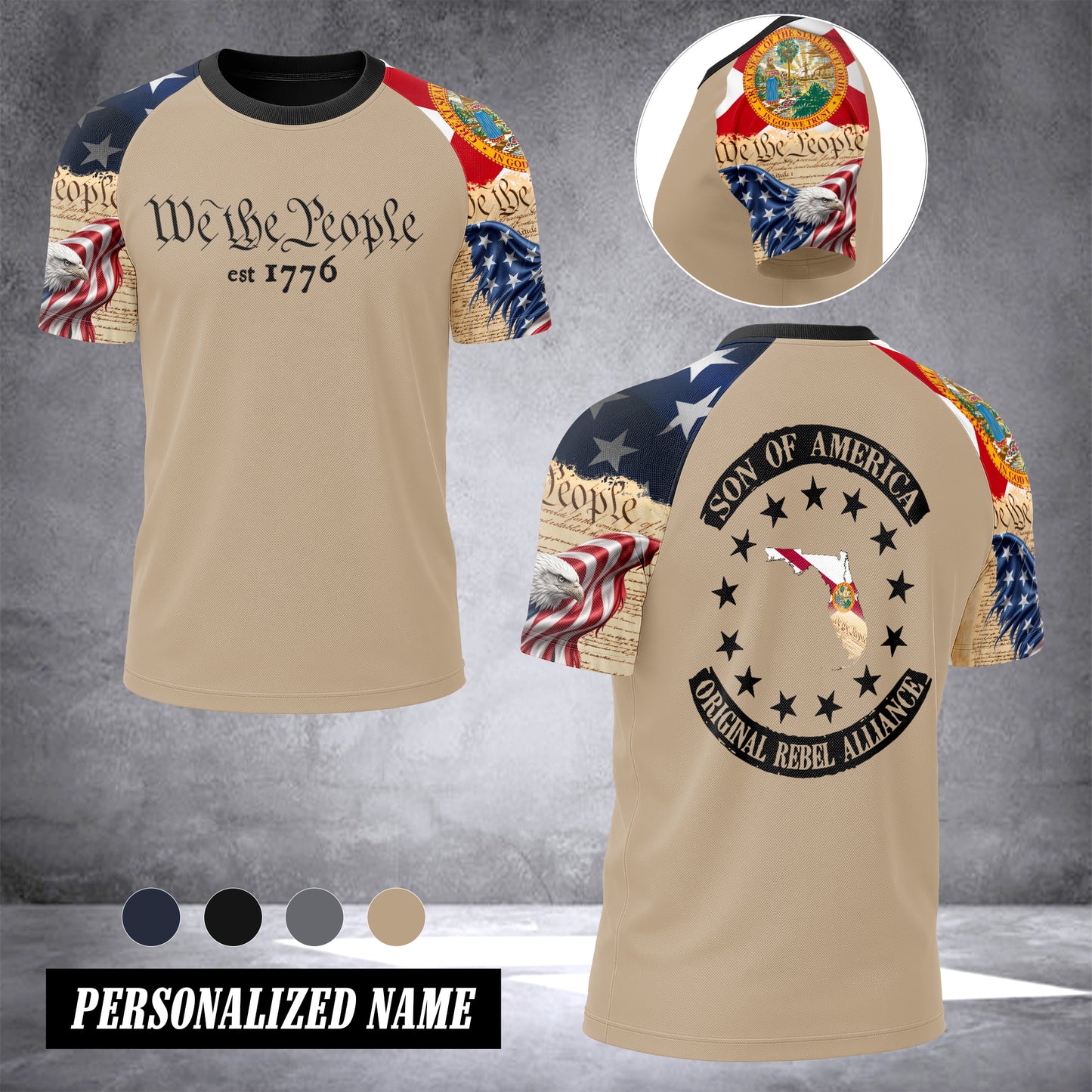 Florida we the people T-shirt has raglan sleeves  MRI