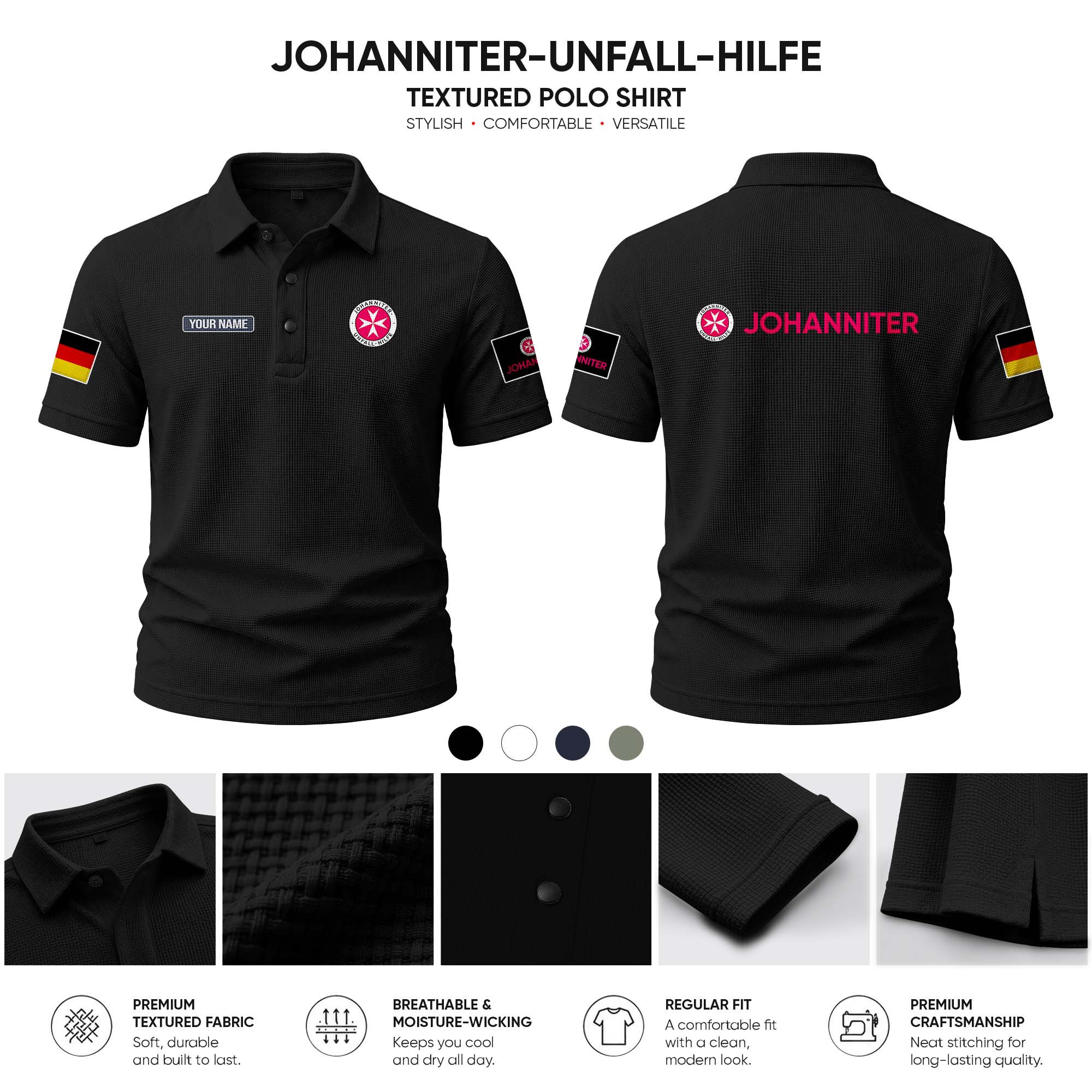 Johanniter customize Casual Short Sleeved Bone Flower Solid Color
