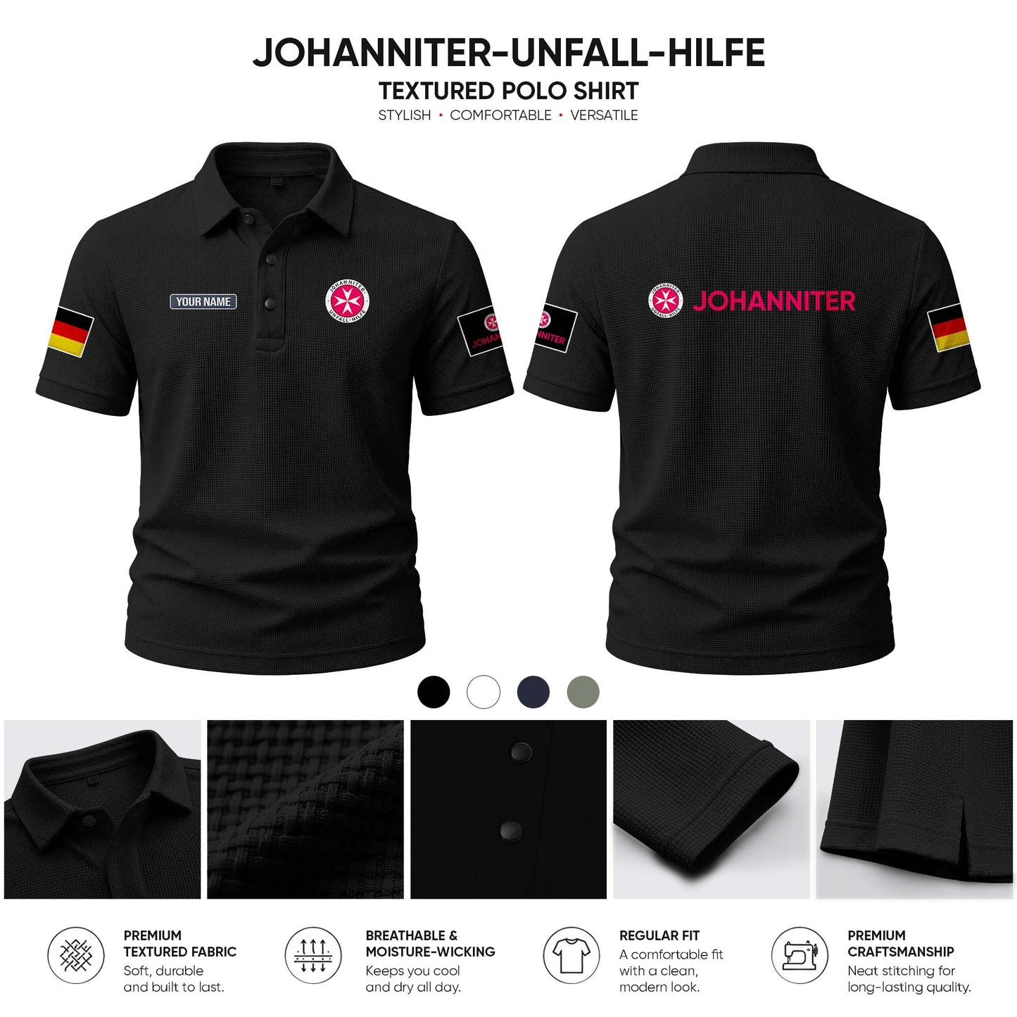 Johanniter customize Casual Short Sleeved Bone Flower Solid Color
