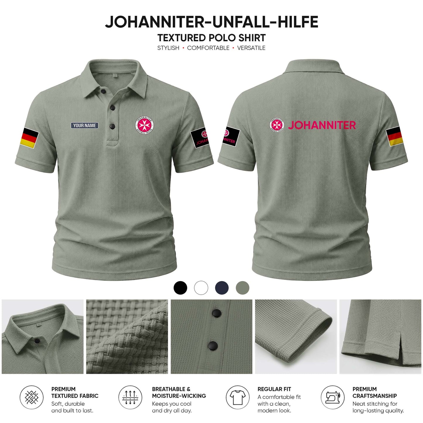 Johanniter customize Casual Short Sleeved Bone Flower Solid Color