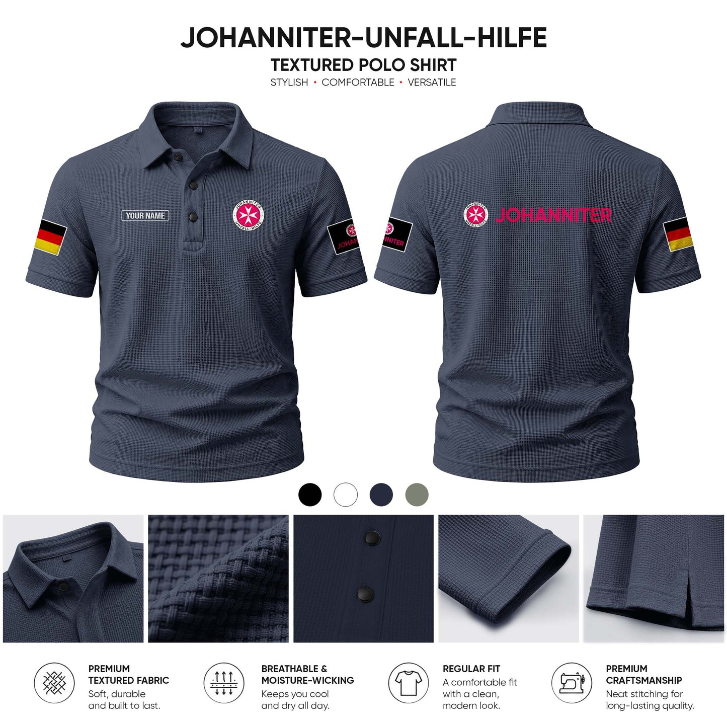 Johanniter customize Casual Short Sleeved Bone Flower Solid Color