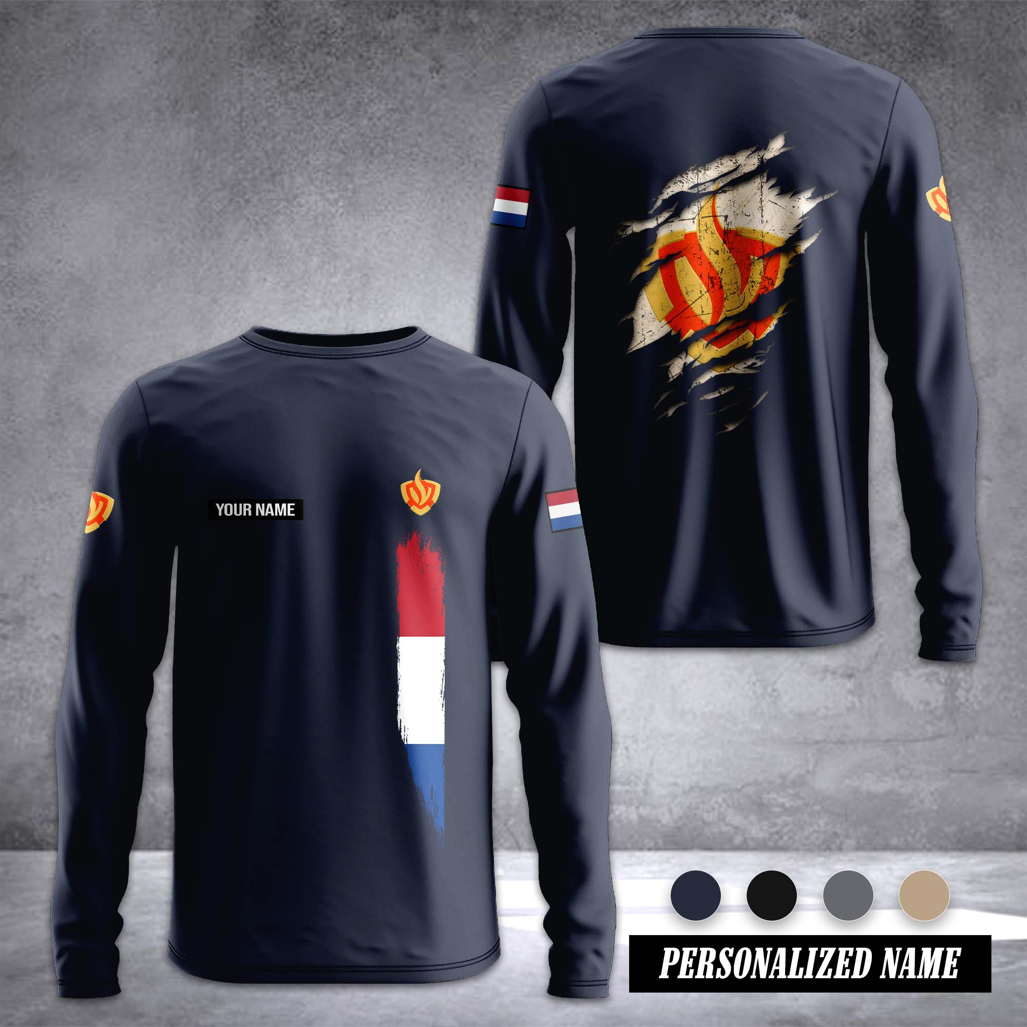 Firefighter Netherlands customize Sleeve T-shirt 268