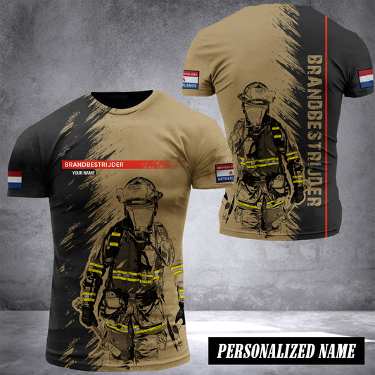 Firefighter Netherlands customize T-shirt  Gr