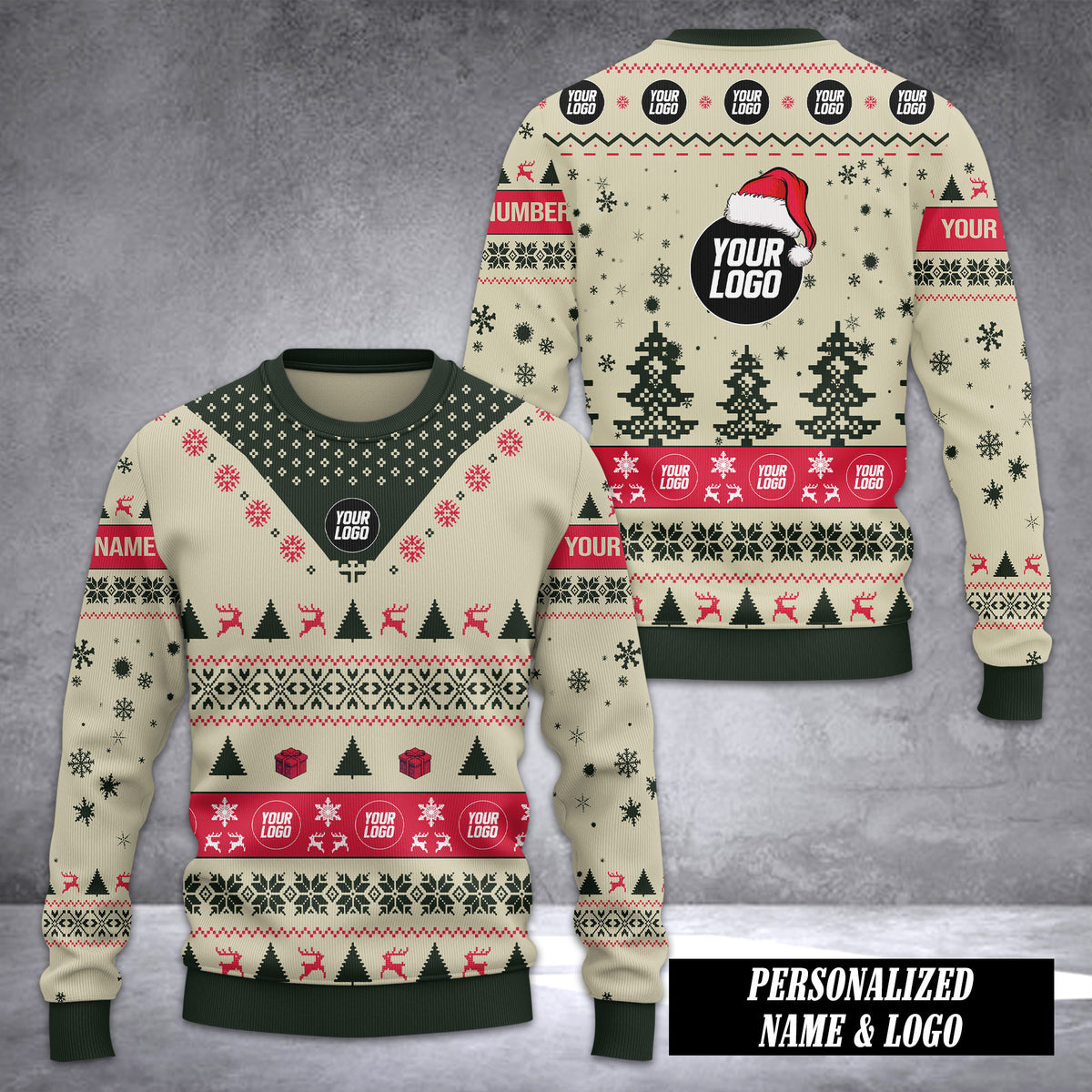 Ugly Sweater Customize logo 3d printed color