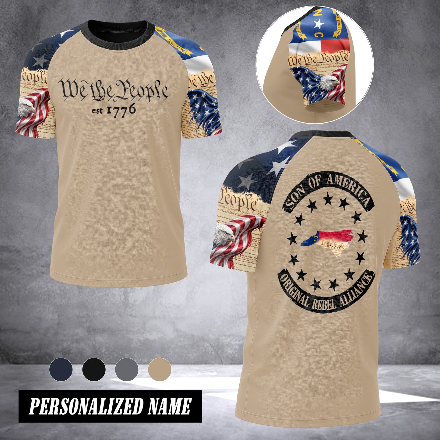 North Carolina we the people T-shirt has raglan sleeves  MRI