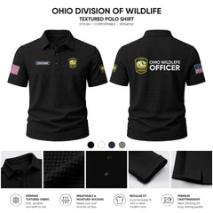 Ohio Division of Wildlife customize Casual Short Sleeved Bone Flower Solid Color 278