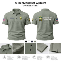 Ohio Division of Wildlife customize Casual Short Sleeved Bone Flower Solid Color 278