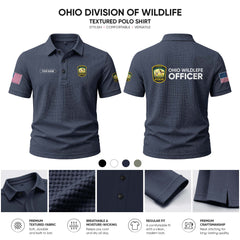 Ohio Division of Wildlife customize Casual Short Sleeved Bone Flower Solid Color 278