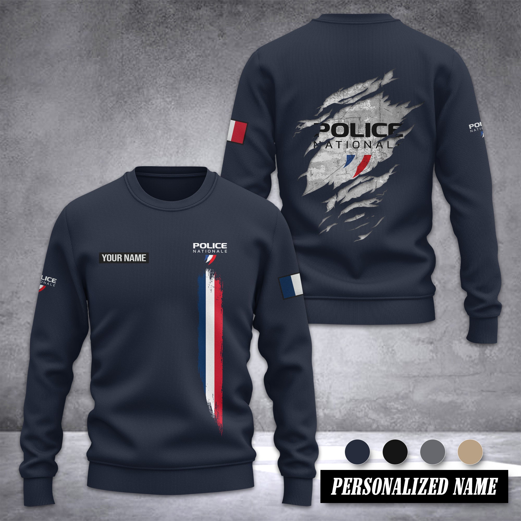Police Nationale Ugly Sweater Christmas Customize 3d printed