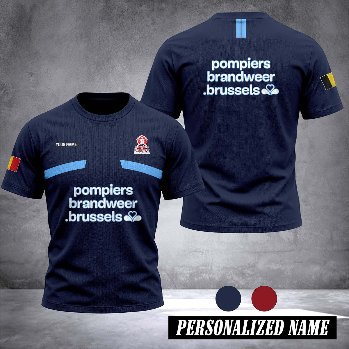 Pompiers de Bruxelles customize 3d T-shirt 131