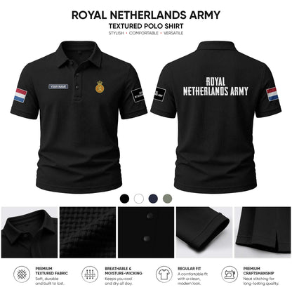 Royal Netherlands Army customize Casual Short Sleeved Bone Flower Solid Color