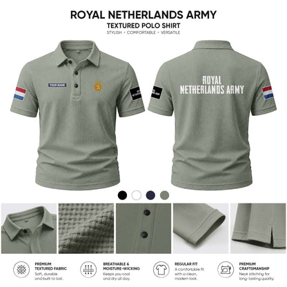 Royal Netherlands Army customize Casual Short Sleeved Bone Flower Solid Color