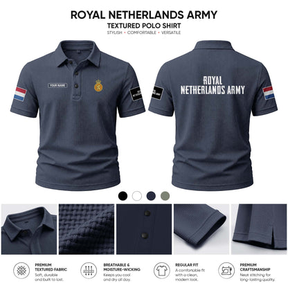 Royal Netherlands Army customize Casual Short Sleeved Bone Flower Solid Color