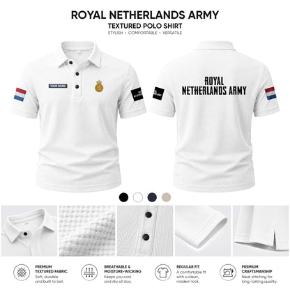 Royal Netherlands Army customize Casual Short Sleeved Bone Flower Solid Color