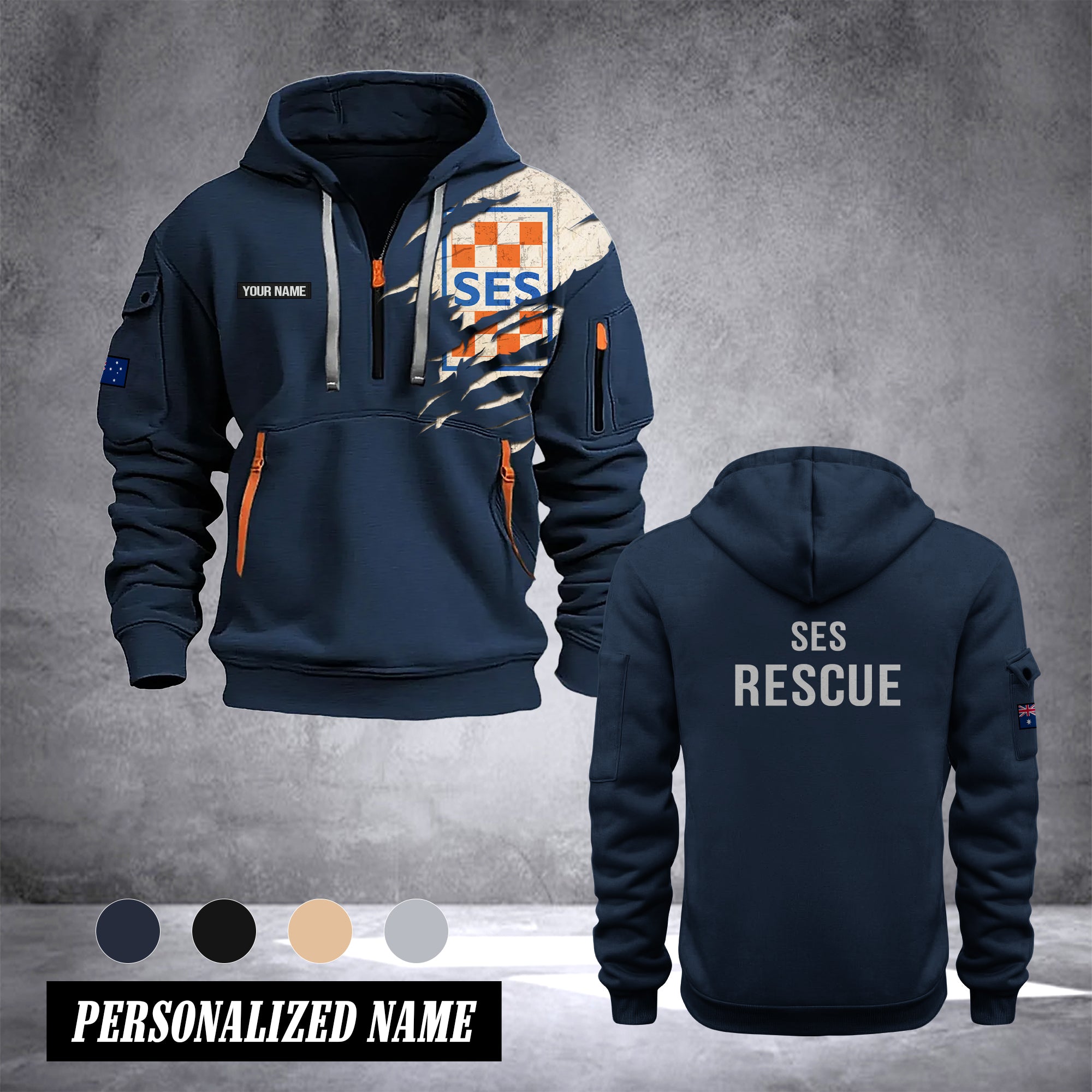 State Emergency Service customize Hoodie Half Zipper NLG
