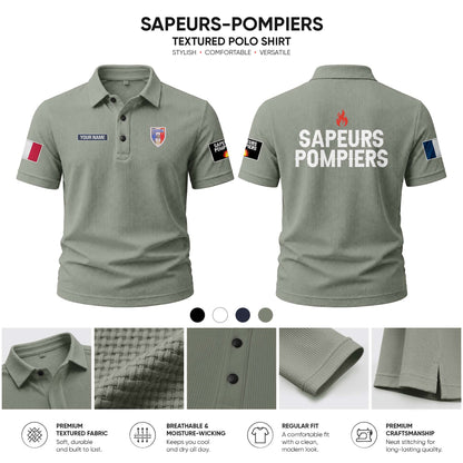 Sapeurs Pompiers customize Casual Short Sleeved Bone Flower Solid Color