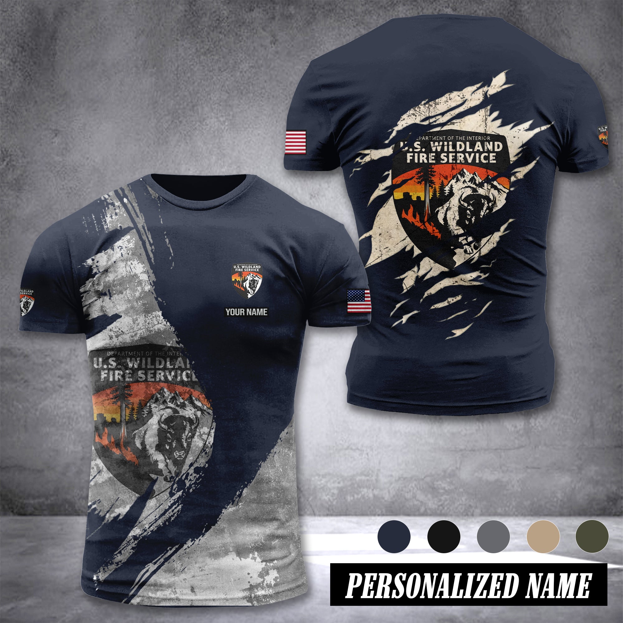 U.S Wildland Fire Service customize T-shirt 306