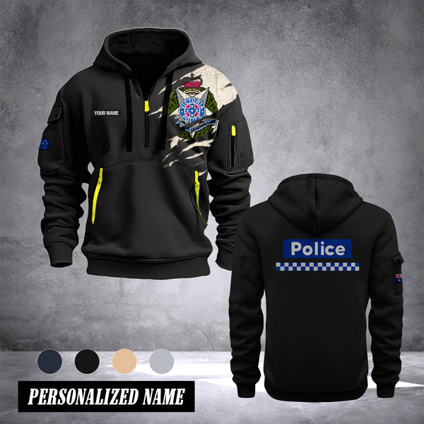 Victoria Police customize Hoodie Half Zipper NLG