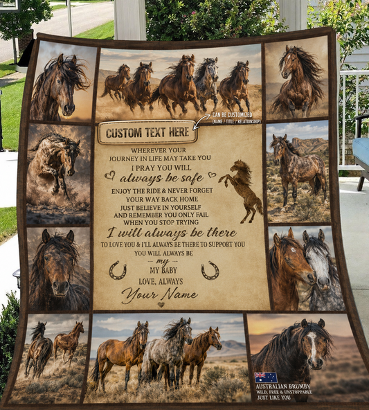 Australian Brumby customize quote Hood Sherpa Blanket 3d