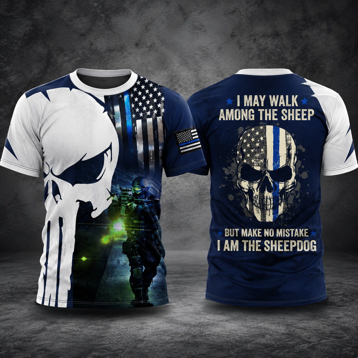 Blue line 3d T-shirt 299 sheep