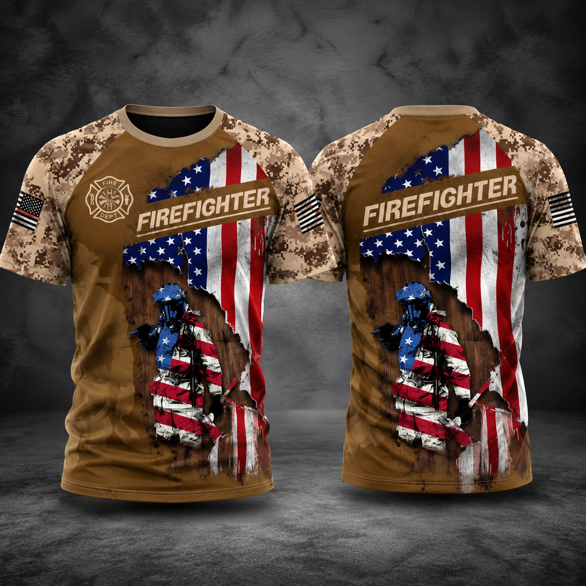 Firefighter USA 3d T-shirt 299