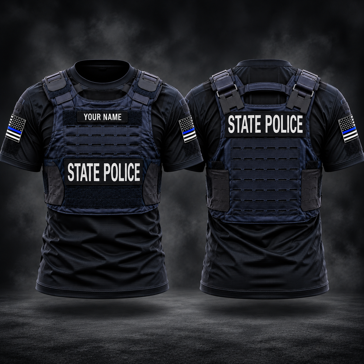 Blue Line State police customize T-shirt 286