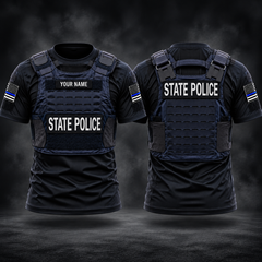 Blue Line State police customize T-shirt 286
