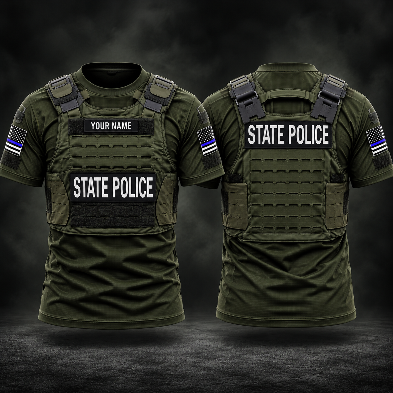 Blue Line State police customize T-shirt 286