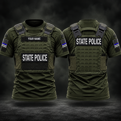 Blue Line State police customize T-shirt 286