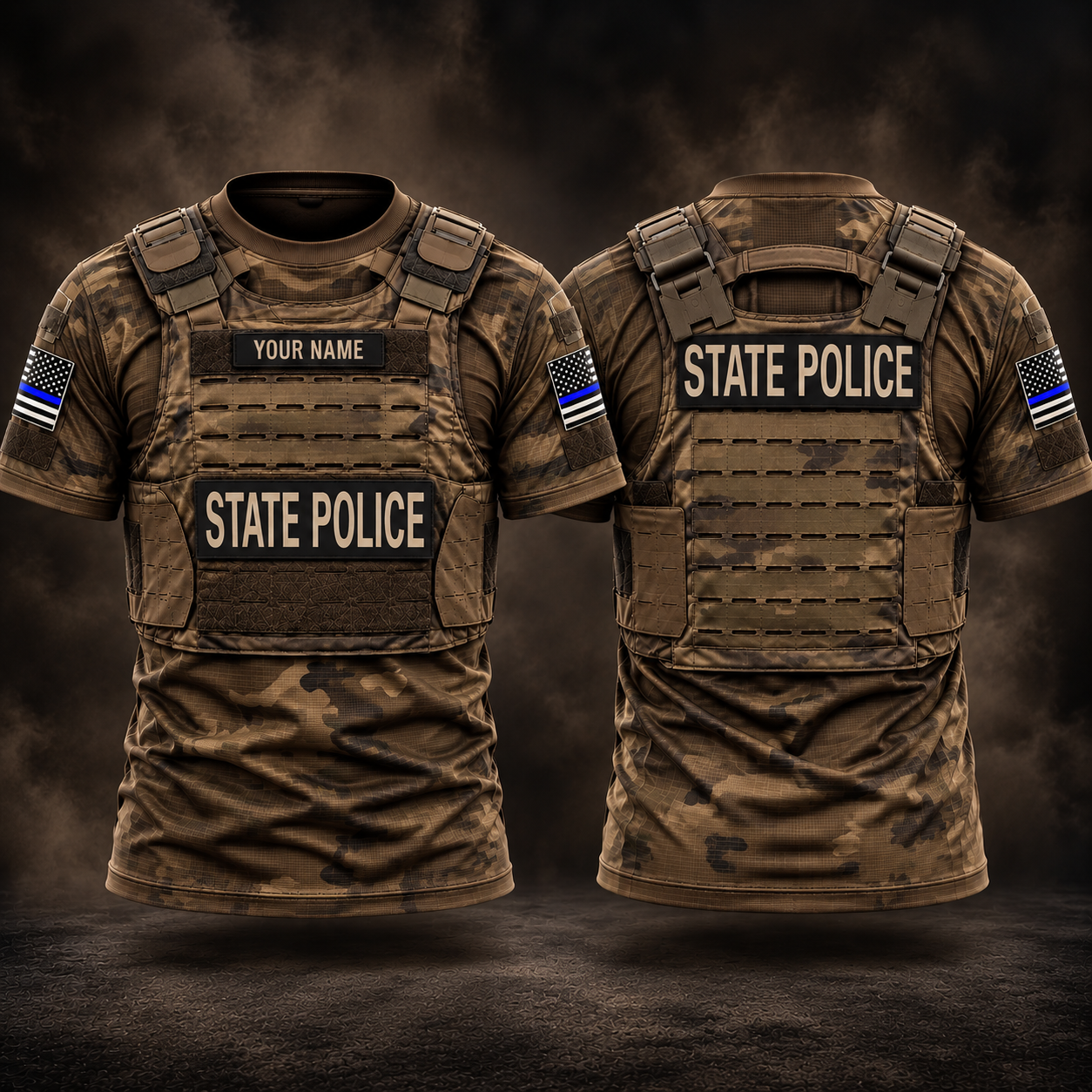 Blue Line State police customize T-shirt 286
