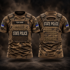 Blue Line State police customize T-shirt 286