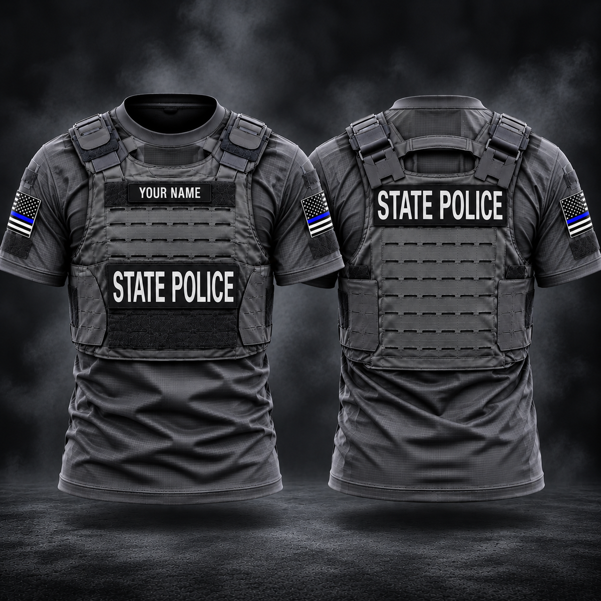 Blue Line State police customize T-shirt 286