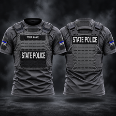 Blue Line State police customize T-shirt 286