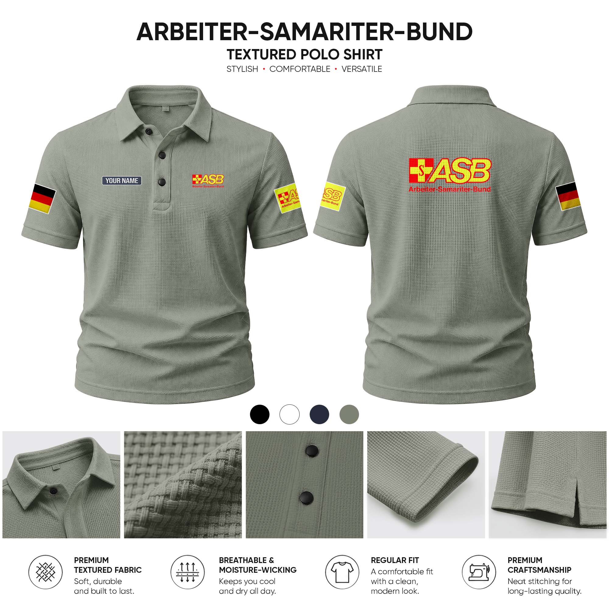 Arbeiter Samariter Bund  customize Casual Short Sleeved Bone Flower Solid Color